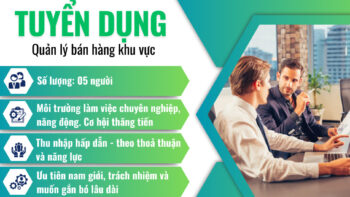 Tuyển dụng quản lý khu vực quản lý bán hàng