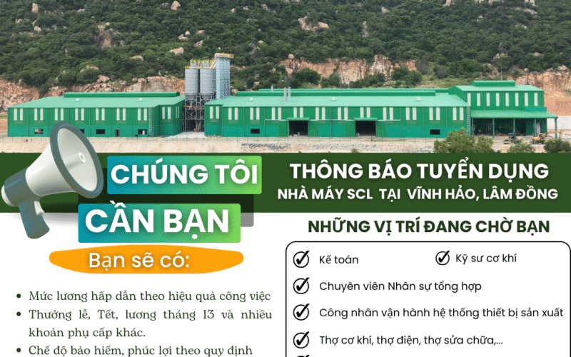 Tuyển dụng SCL Vĩnh Hảo, Lâm Đồng